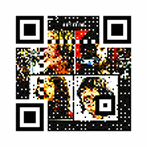 3-H QR code encoding "The Beatles -- Albums" (animated)